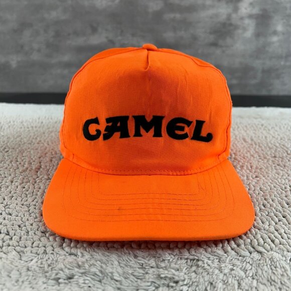 Vintage Camel Cigarettes Snapback Trucker Hat OSFA Embroidered Orange Workwear - Picture 1 of 15